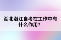 湖北潛江自考在工作中有什么作用？