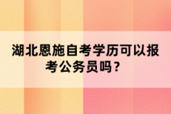 湖北恩施自考學(xué)歷可以報(bào)考公務(wù)員嗎？