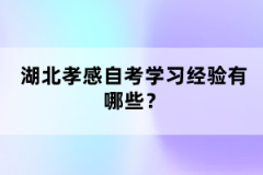 湖北孝感自考學(xué)習(xí)經(jīng)驗有哪些？