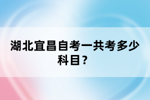 湖北宜昌自考一共考多少科目？