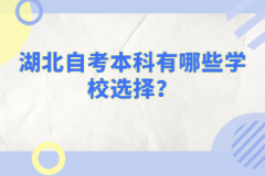 湖北自考本科有哪些學(xué)校選擇？