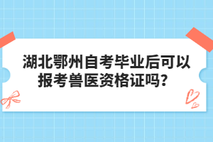 湖北鄂州自考畢業(yè)后可以報(bào)考獸醫(yī)資格證嗎？