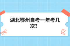 湖北鄂州自考一年考幾次？