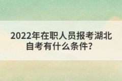 2022年在職人員報(bào)考湖北自考有什么條件？