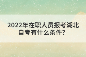 2022年在職人員報(bào)考湖北自考有什么條件？