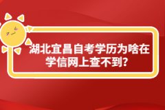 湖北宜昌自考學歷為啥在學信網(wǎng)上查不到？