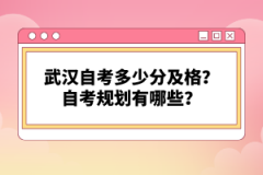 武漢自考多少分及格？自考規(guī)劃有哪些？