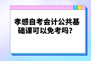 孝感自考會計公共基礎(chǔ)課可以免考嗎？