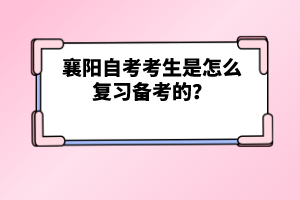 襄陽自考考生是怎么復(fù)習(xí)備考的？