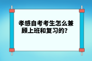 孝感自考考生怎么兼顧上班和復(fù)習(xí)的？