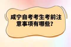 咸寧自考考生考前注意事項有哪些？