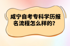 咸寧自考專科學(xué)歷報名流程怎么樣的？