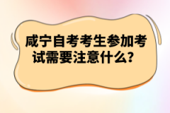 咸寧自考考生參加考試需要注意什么？