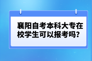 襄陽(yáng)自考本科大專在校學(xué)生可以報(bào)考嗎？