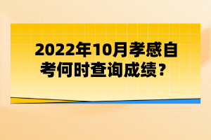 2022年10月孝感自考何時(shí)查詢成績？