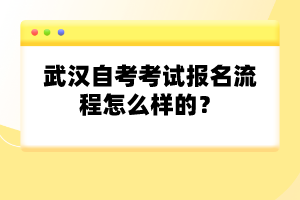 武漢自考考試報名流程怎么樣的？