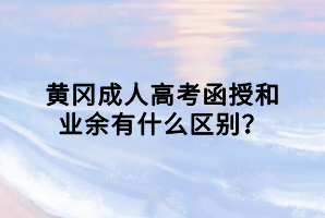 黃岡成人高考函授和業(yè)余有什么區(qū)別？